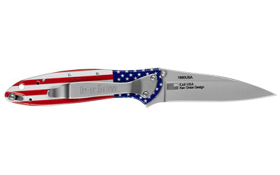 KERSHAW LEEK 3 USA FLAG/SLV