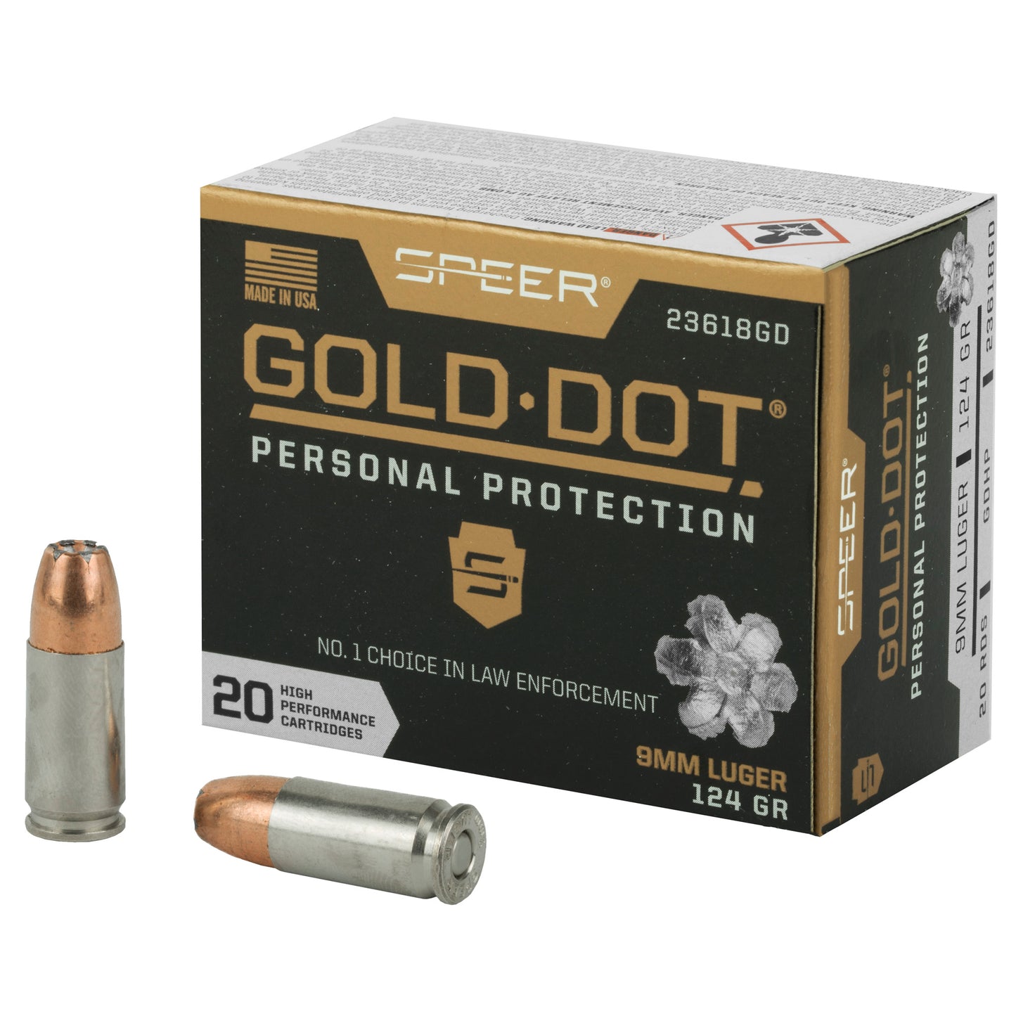 SPR GOLD DOT 9MM 124GR HP 20/200