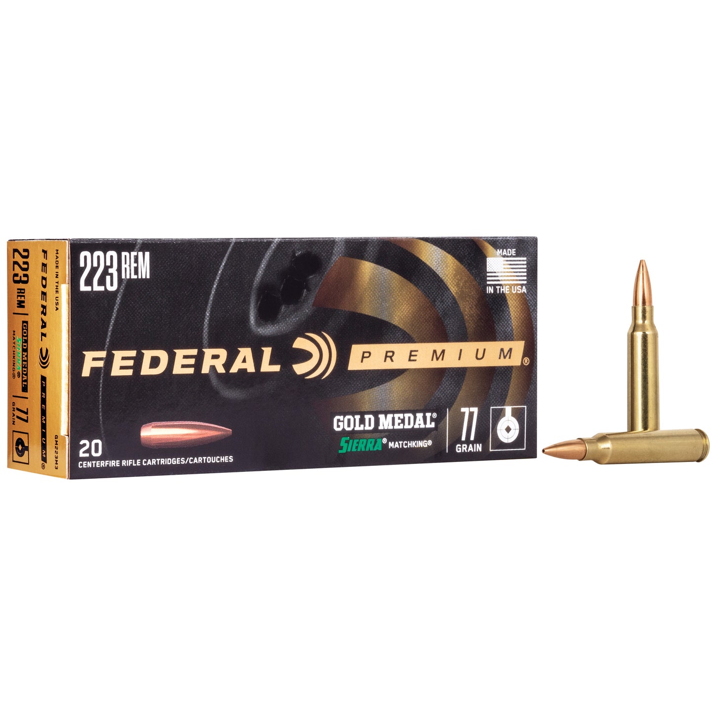 Federal Gold Medal 223 Remington 77gr BTHP Match – 20 Rounds