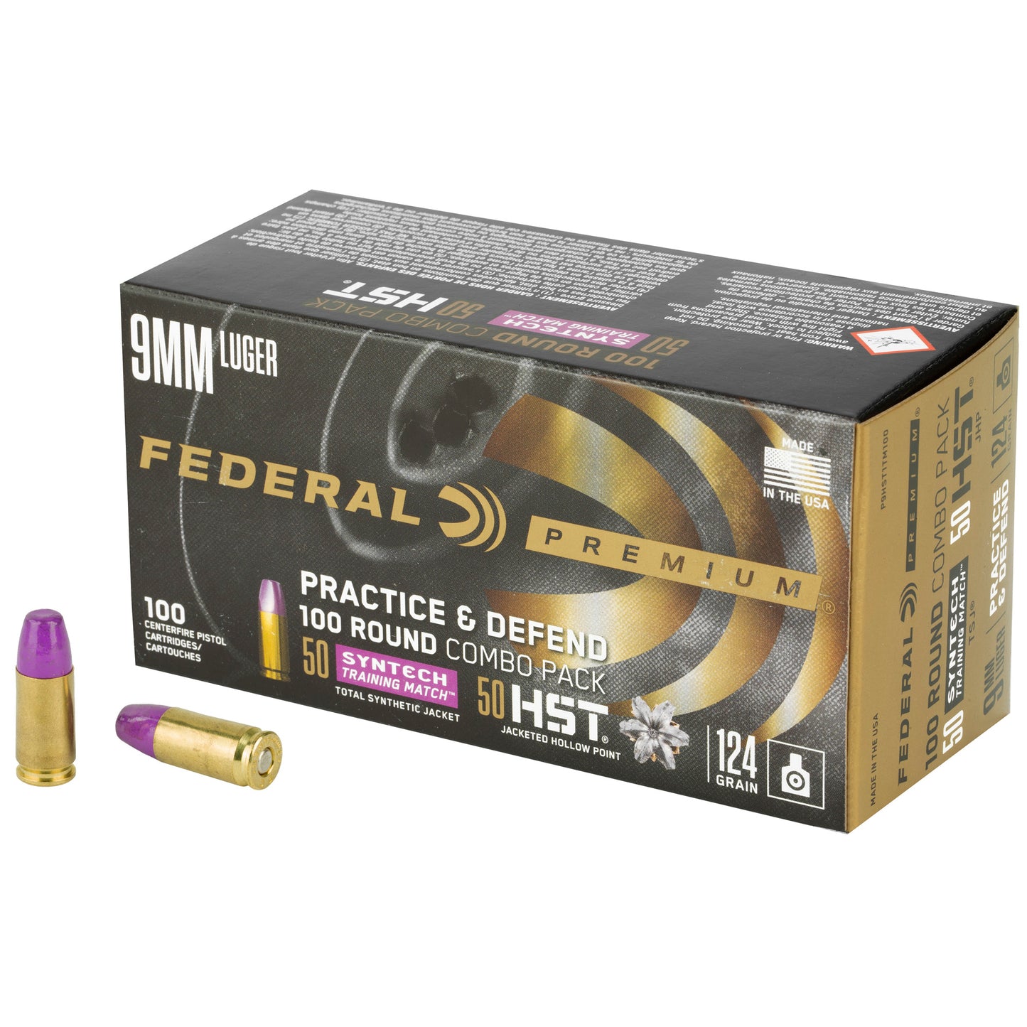 Federal 9mm 124gr HST/Syntech Practice & Defend Combo – 100 Rounds