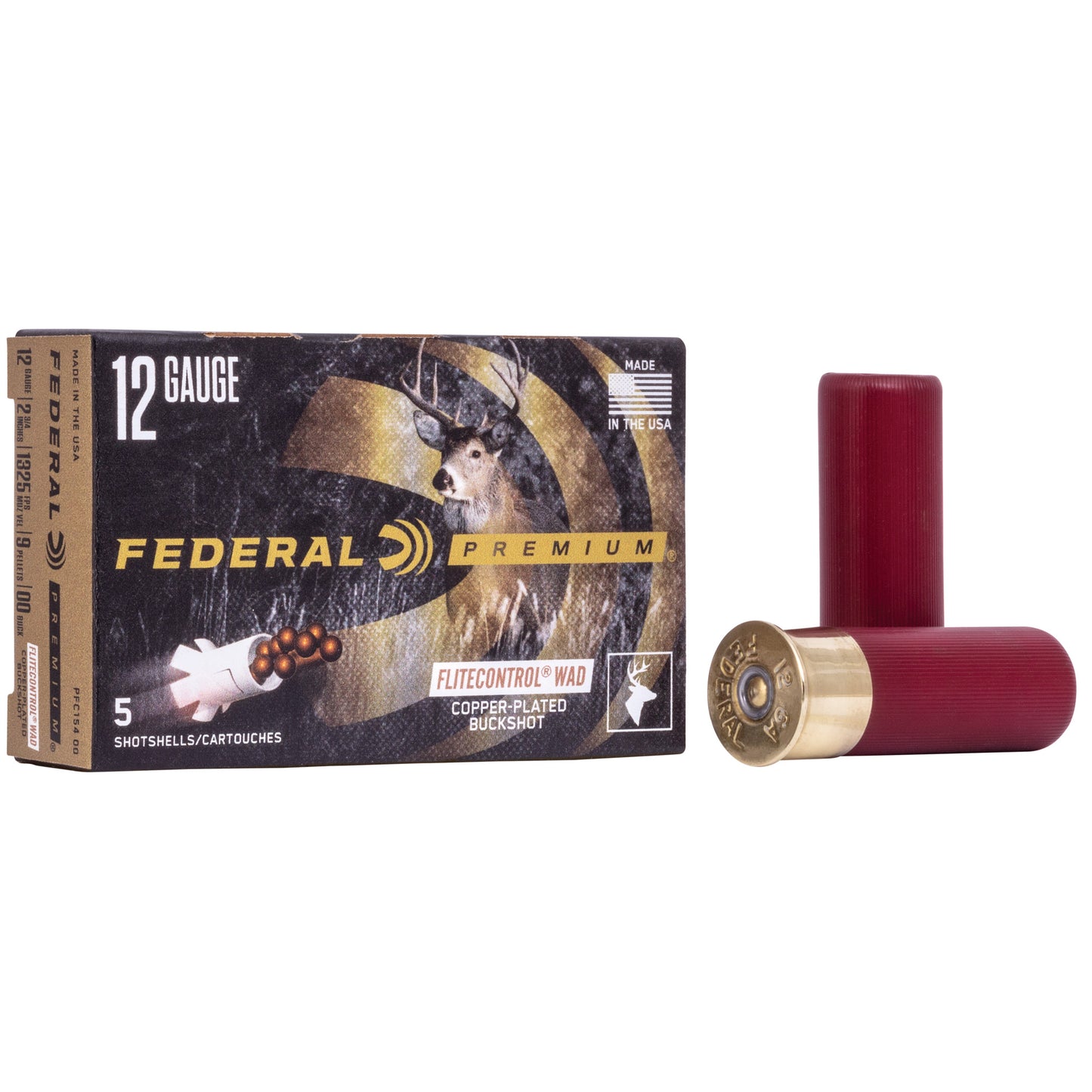 Federal Premium FLITECONTROL 12GA 2.75" 00 Buck 9 Pellet – 5 Rounds
