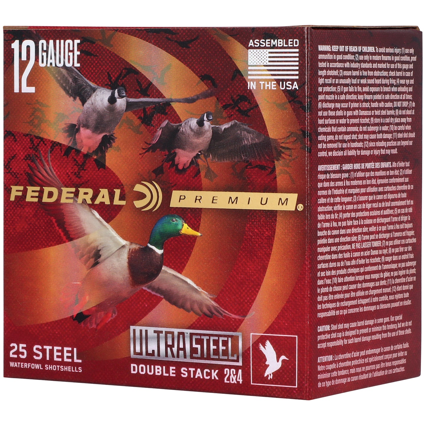 FED ULT STL 12GA 3" 1.25OZ #2/#4 25