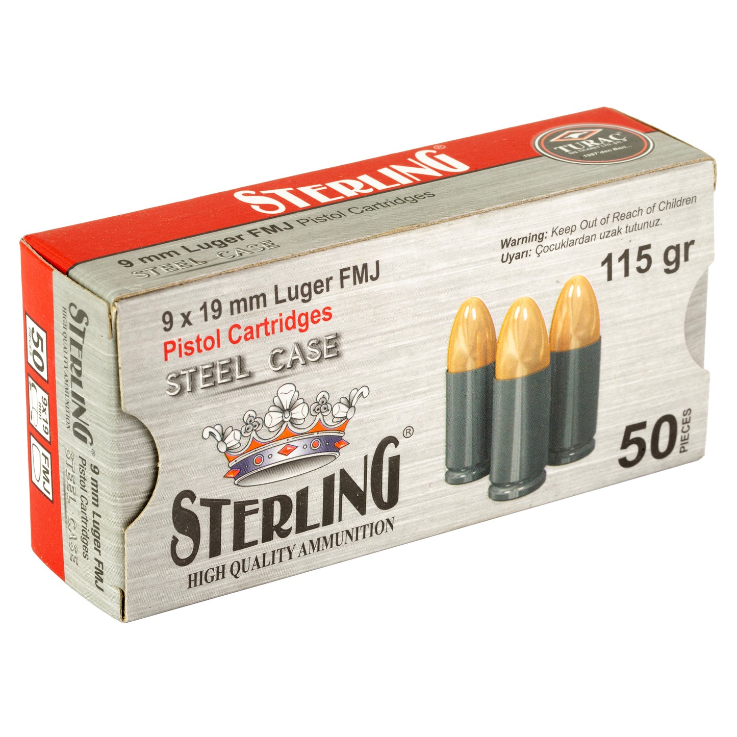 STERLING 9MM 115GR FMJ STEEL 50/1000