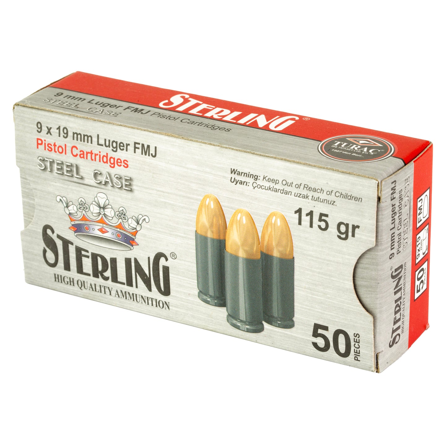 STERLING 9MM 115GR FMJ STEEL 50/1000