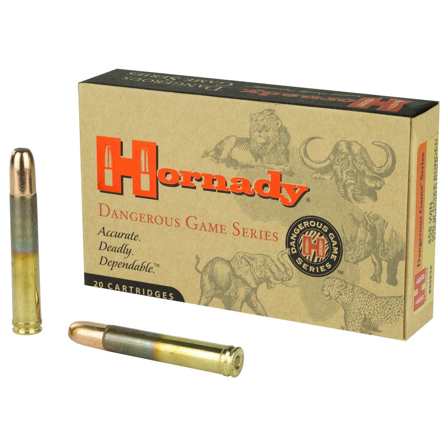 Hornady Dangerous Game 458 Winchester Magnum 500gr DGX Bonded – 20 Rounds