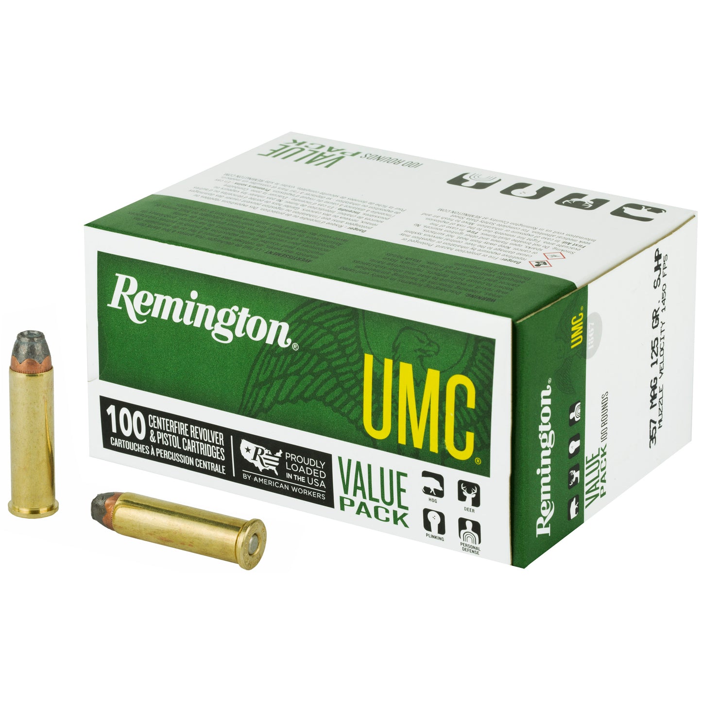 Remington UMC 357 Magnum 125gr SJHP – 100 Rounds