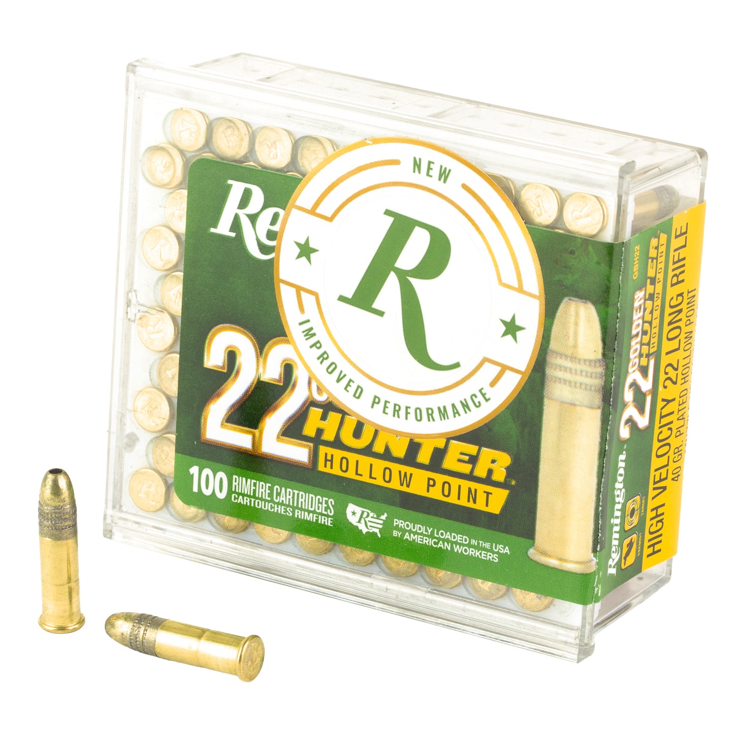Remington Golden Hunter 22LR 40gr Plated Hollow Point – 100 Rounds