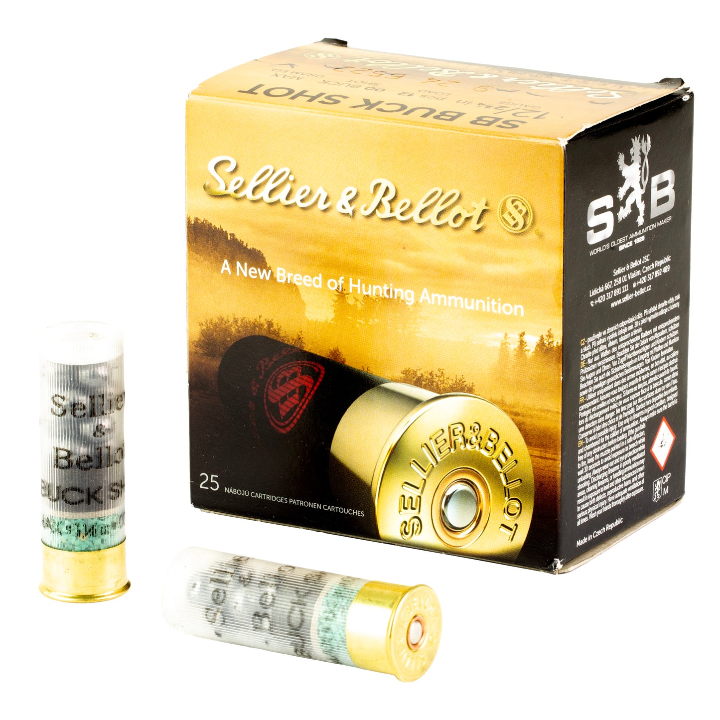 Sellier & Bellot 12 Gauge 2.75" 00 Buck 12 Pellet – 25 Rounds