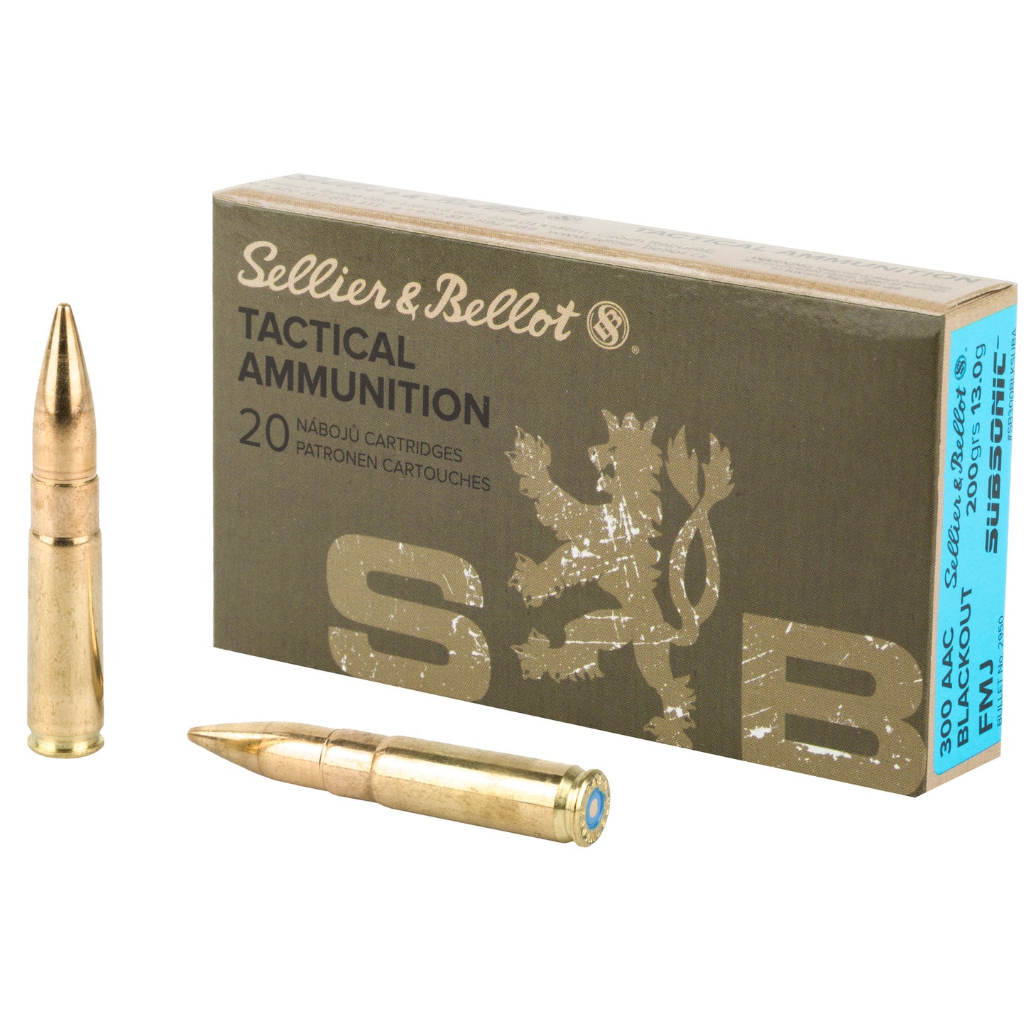 Sellier & Bellot 300 Blackout 200gr FMJ Subsonic – 20 Rounds