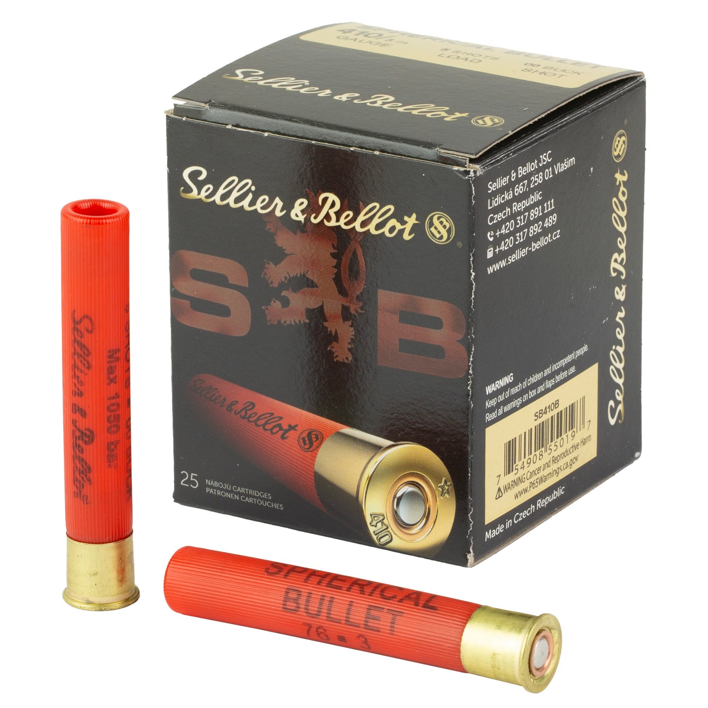 Sellier & Bellot 410 Gauge 3" 00 Buckshot 5 Pellets – 25 Rounds