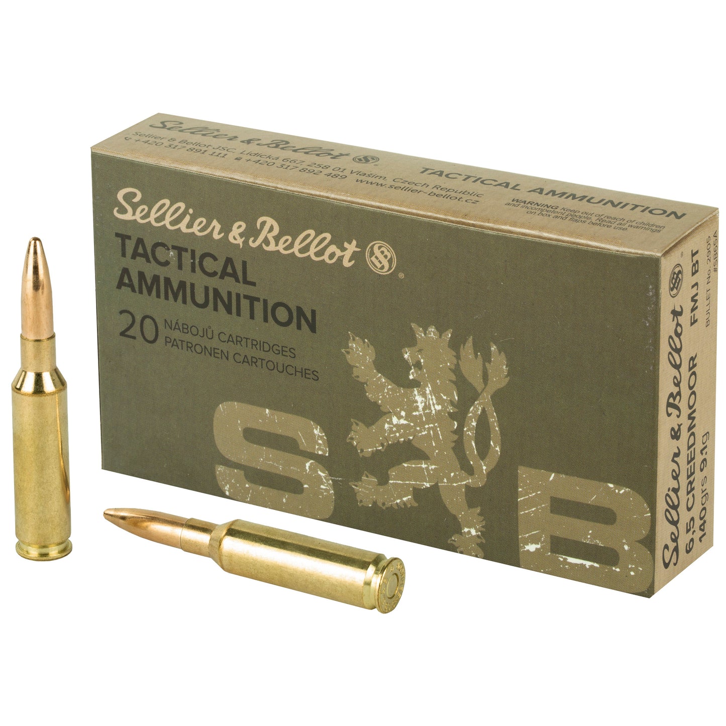 Sellier & Bellot 6.5 Creedmoor 140gr FMJ Training Ammunition – 20 Rounds