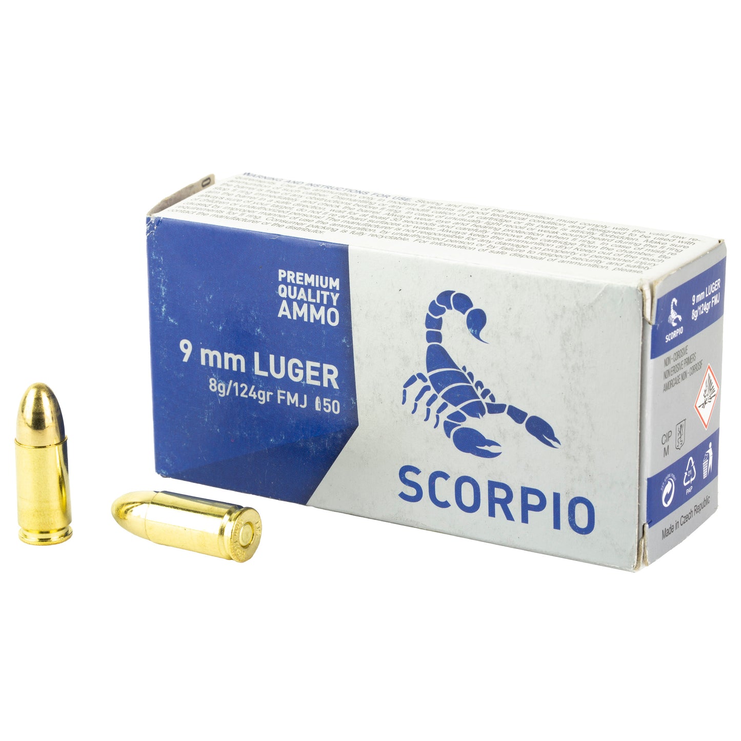 SCORPIO AMMO 9MM 124GR FMJ 50/1000