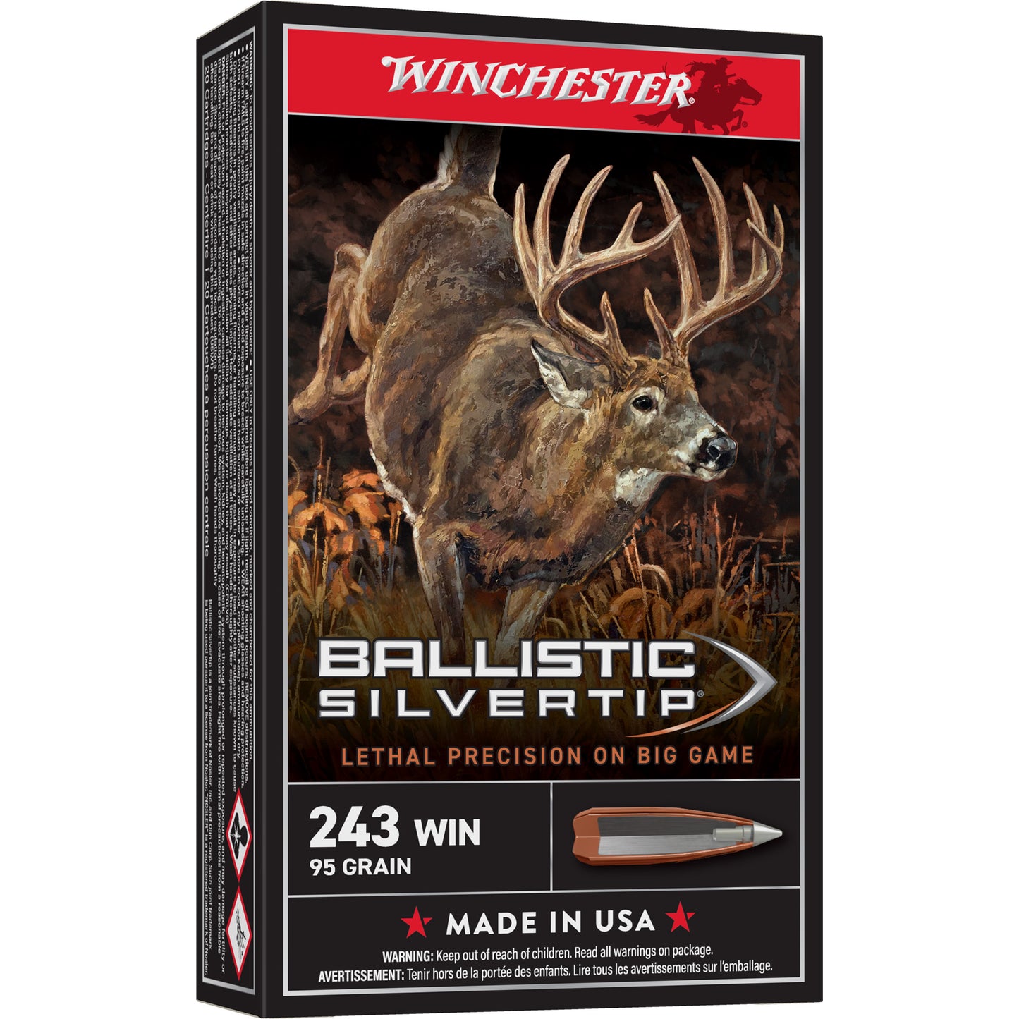 Winchester Supreme Ballistic Silvertip .243 Win 95gr Polymer Tip – 20 Rounds