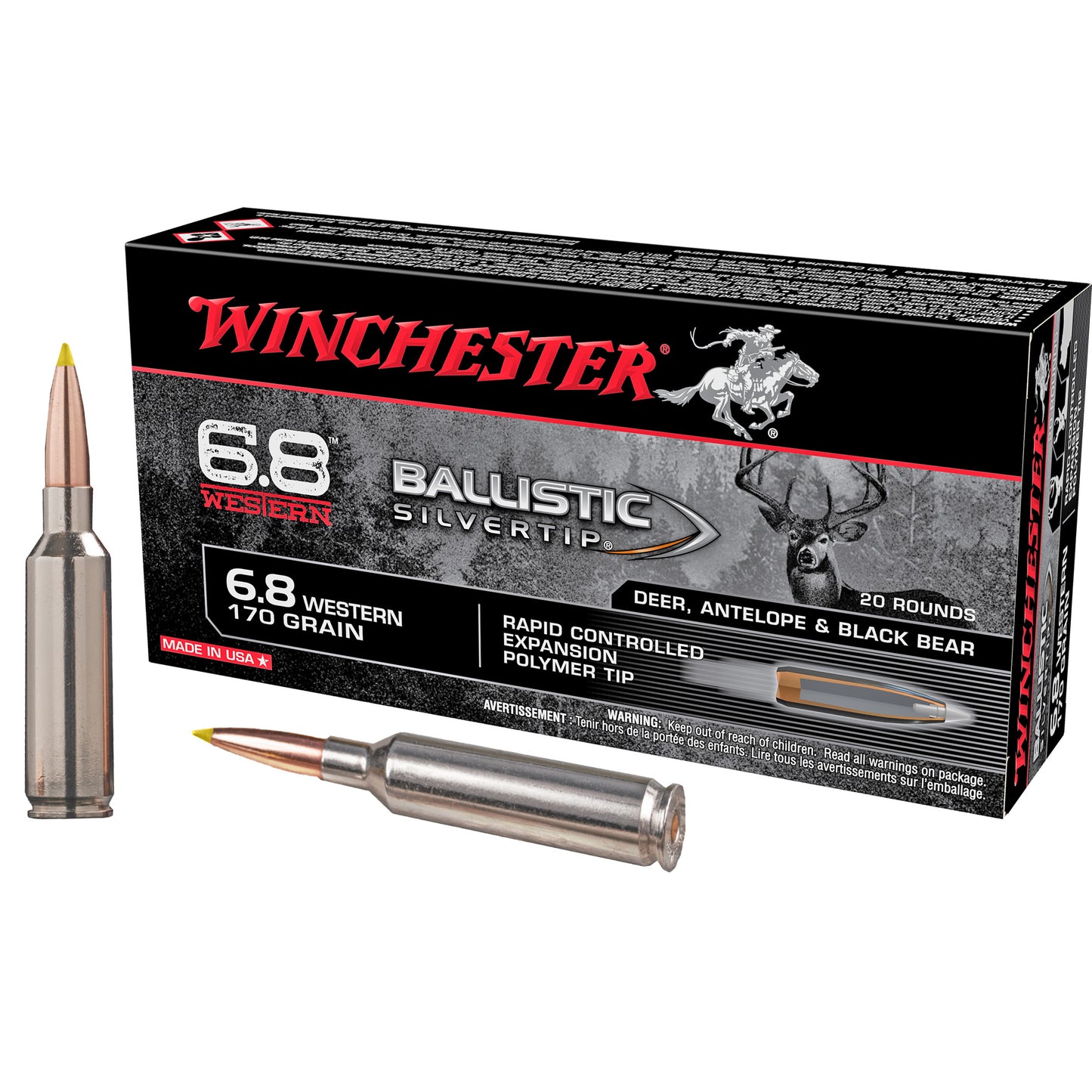 Winchester 6.8 Western 170gr Ballistic Silvertip – 20 Rounds