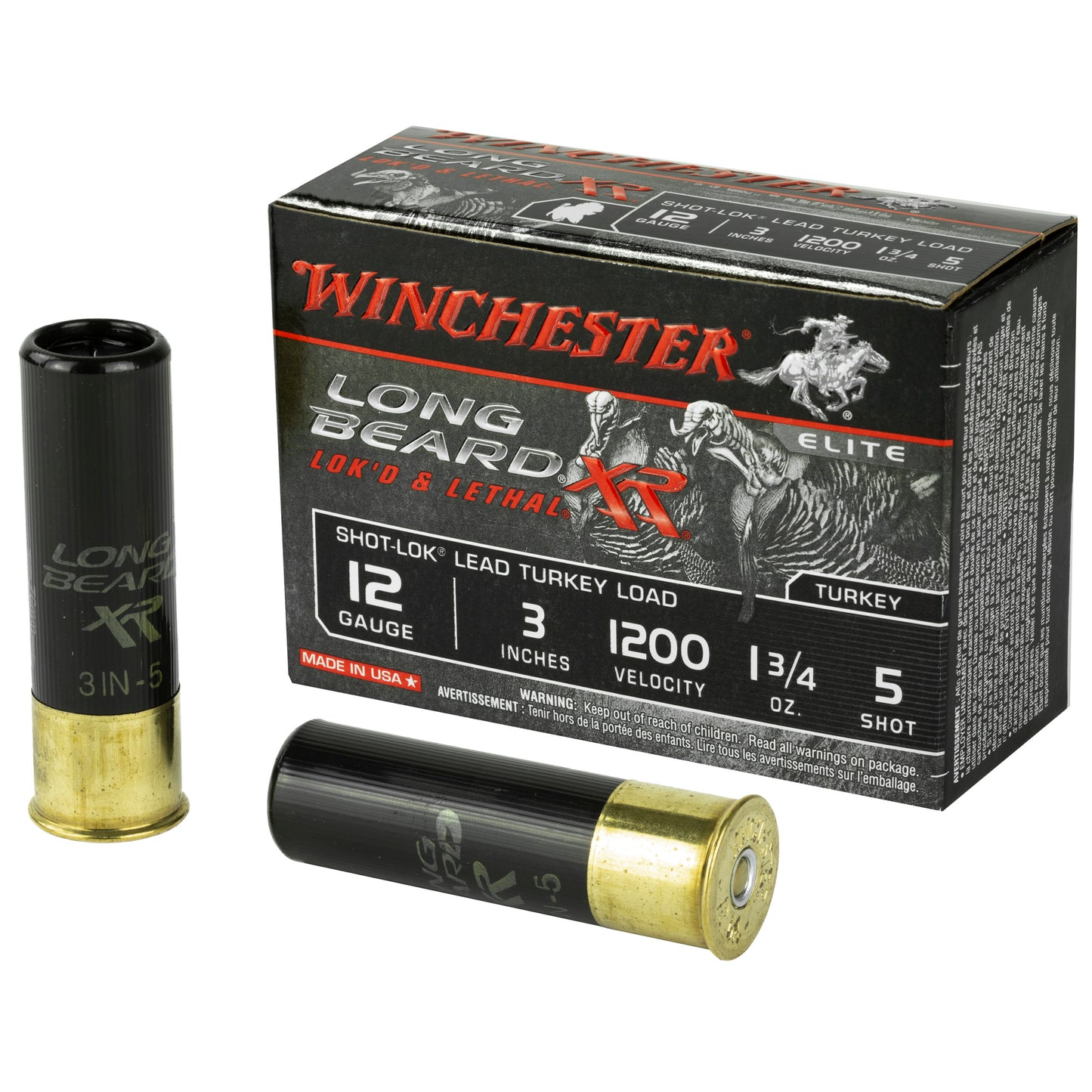 Winchester Long Beard XR 12ga 3" #5 Shot 1.75oz Turkey Load – 10 Rounds