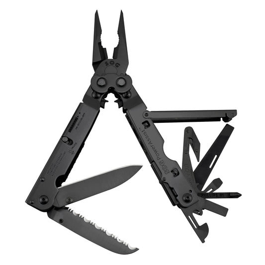 SOG POWERASSIST BLACK W/SHEATH