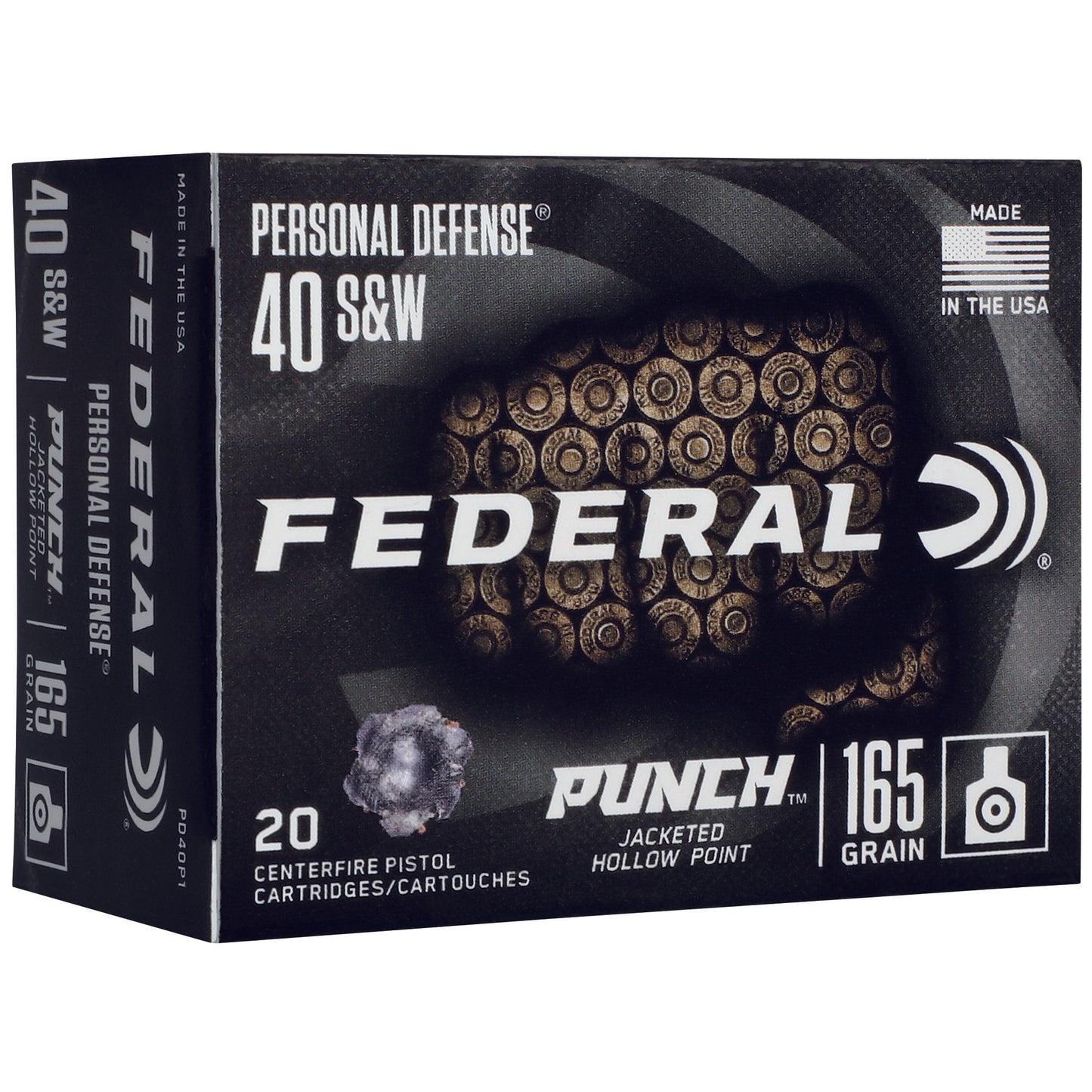 FED PUNCH 40 S&W 165GR JHP 20/200