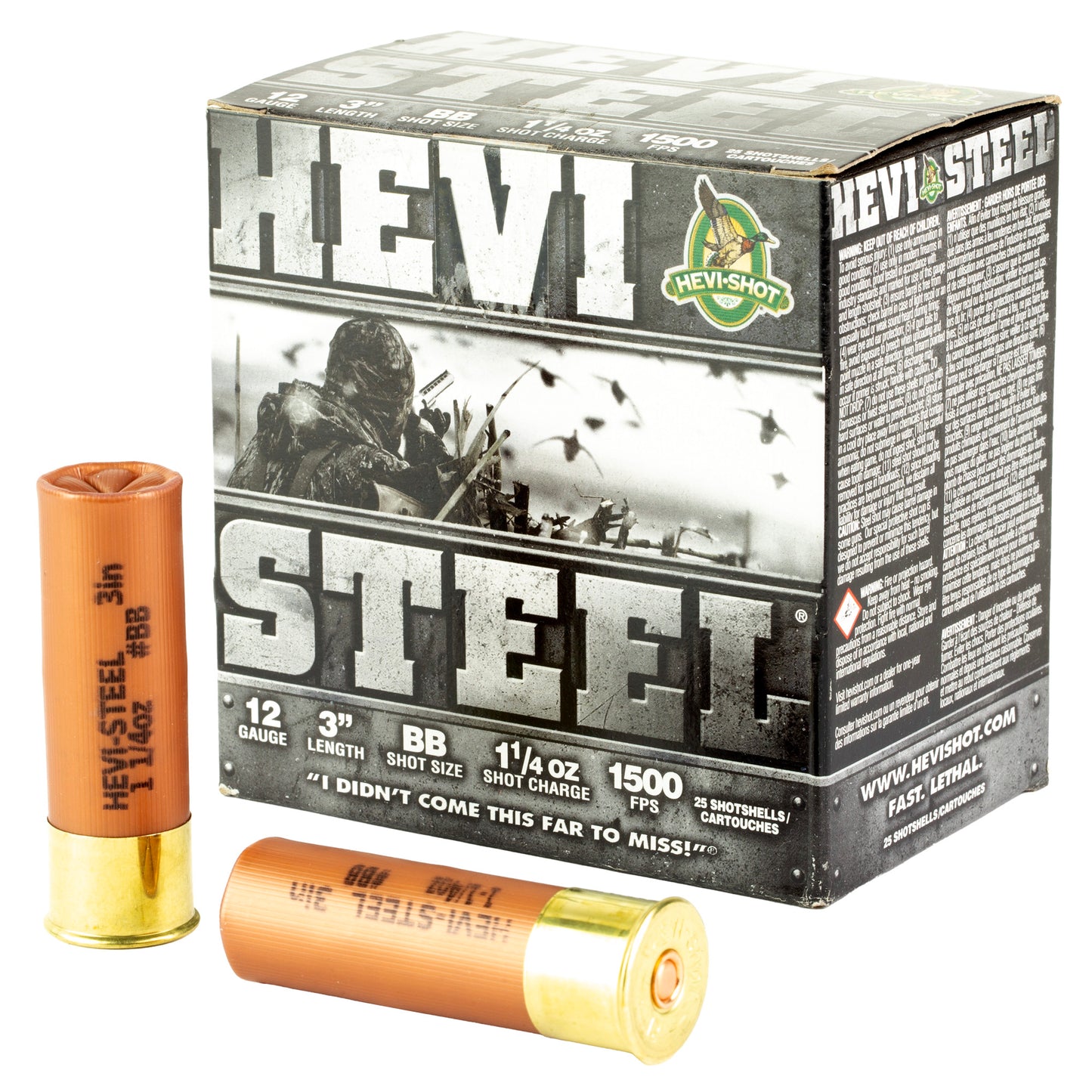 HEVI STEEL 12GA 3" BB 25/250