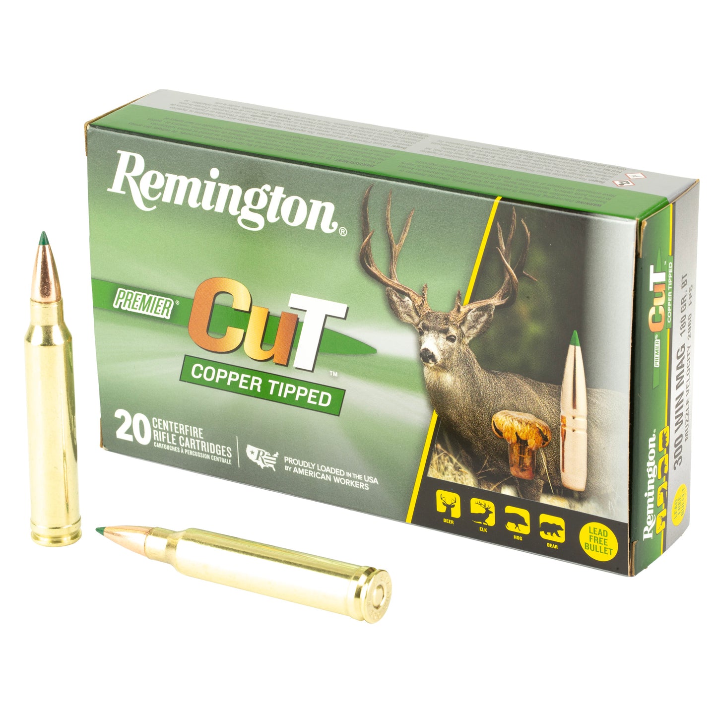 Remington Premier CuT 300 Winchester Magnum 180gr Copper Tipped – 20 Rounds