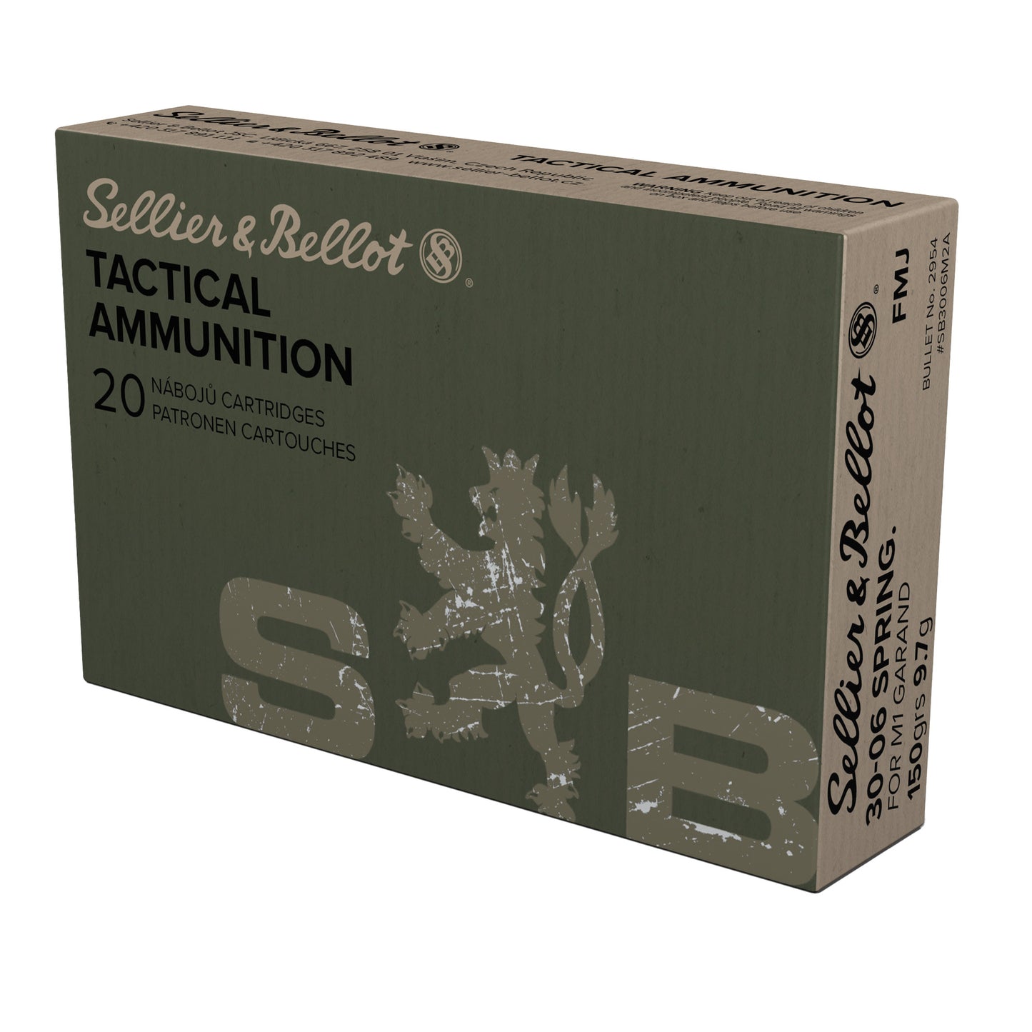 Sellier & Bellot 30-06 Springfield 150gr FMJ M1 Garand Load – 20 Rounds