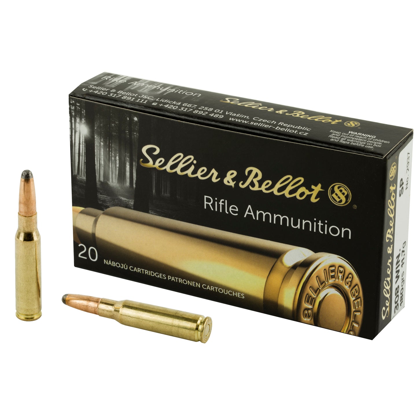 Sellier & Bellot 308 Winchester 180gr Soft Point – 20 Rounds