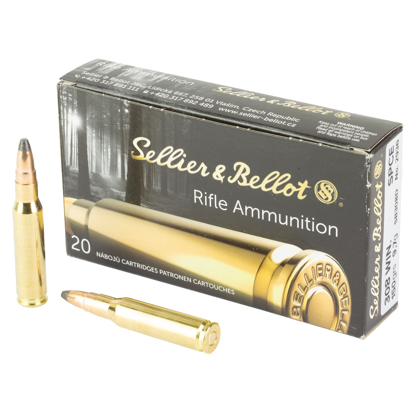 Sellier & Bellot 308 Winchester 150gr SPCE – 20 Rounds