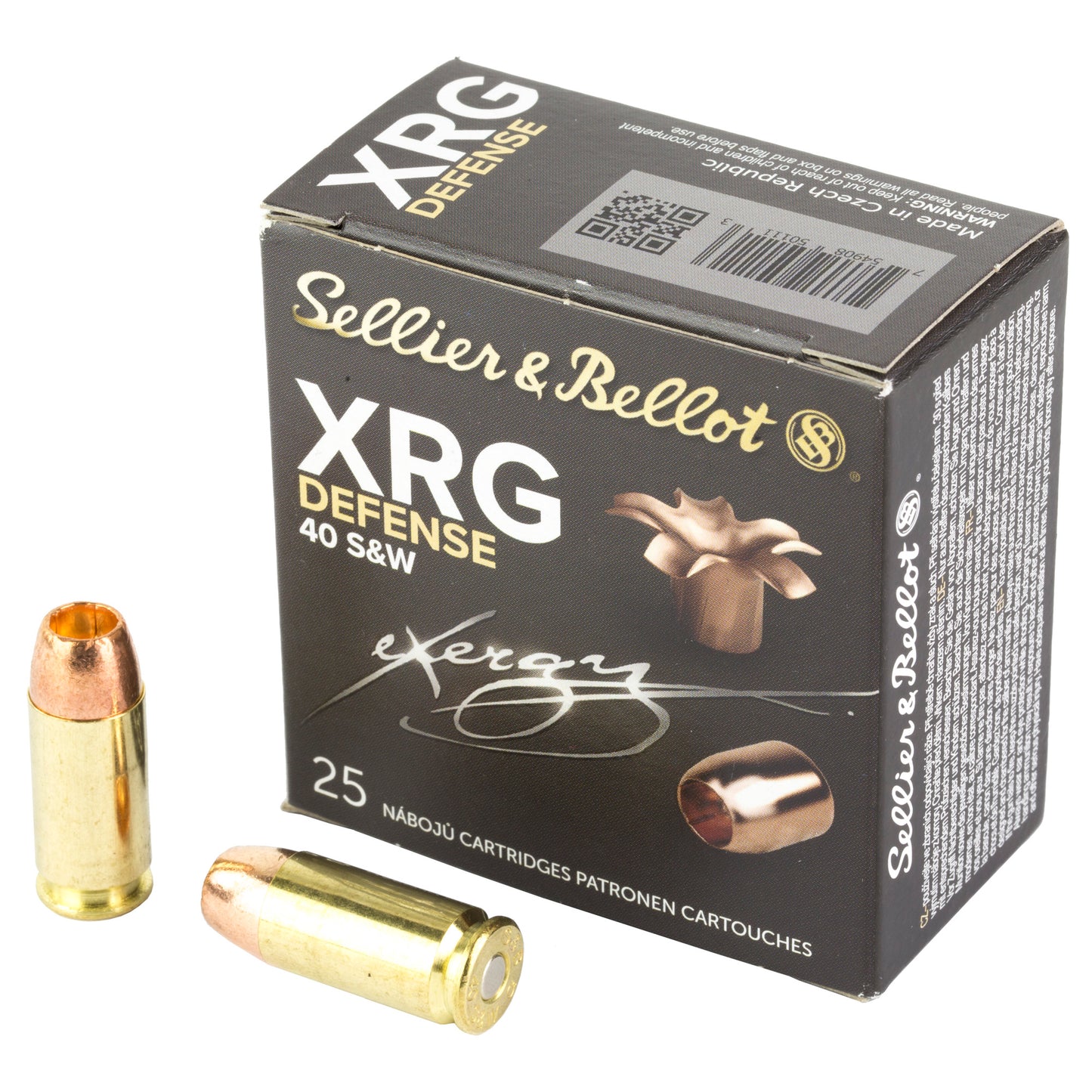 Sellier & Bellot 40 S&W 130gr XRG Defense JHP – 25 Rounds