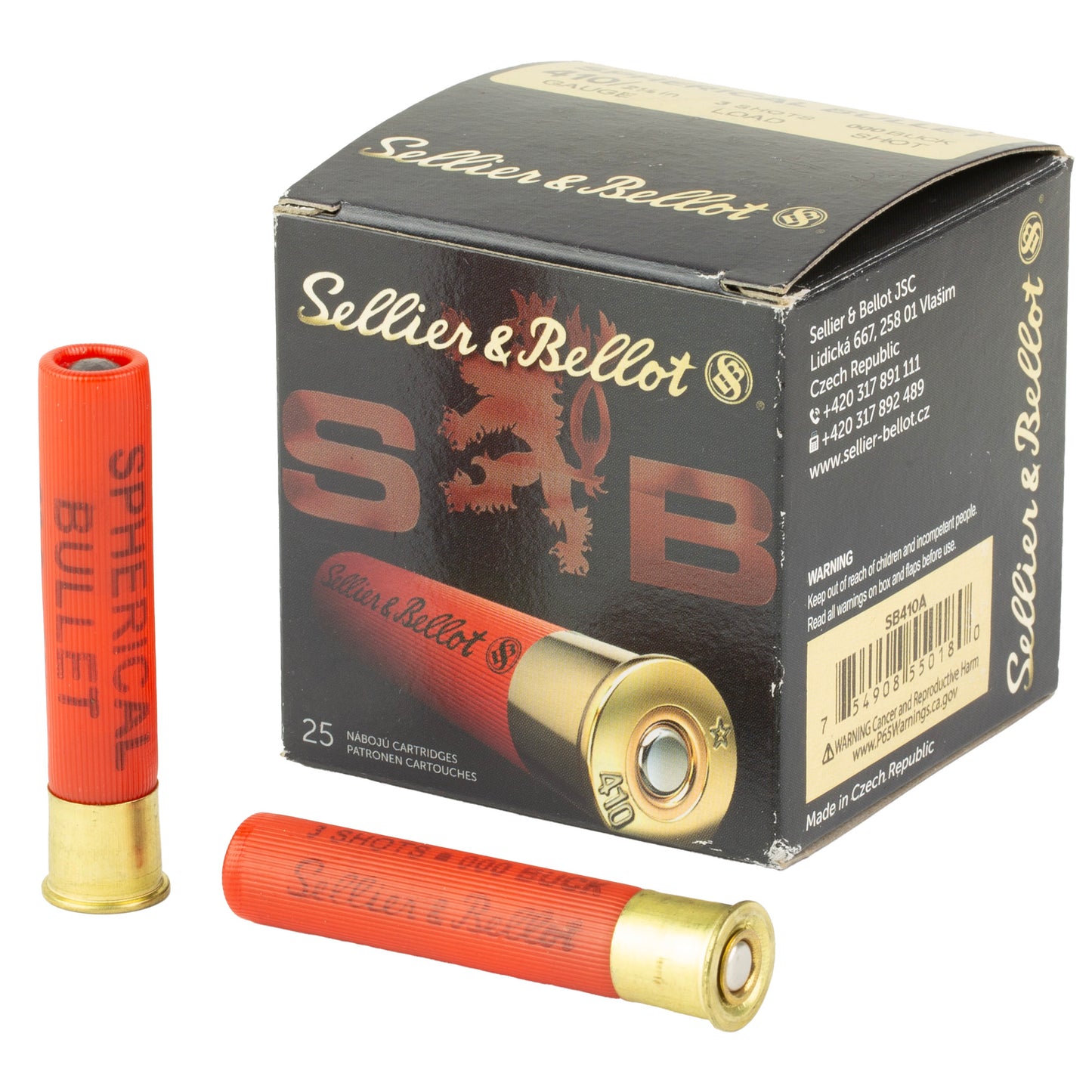 Sellier & Bellot 410 Gauge 2.5" 000 Buckshot 3 Pellets – 25 Rounds