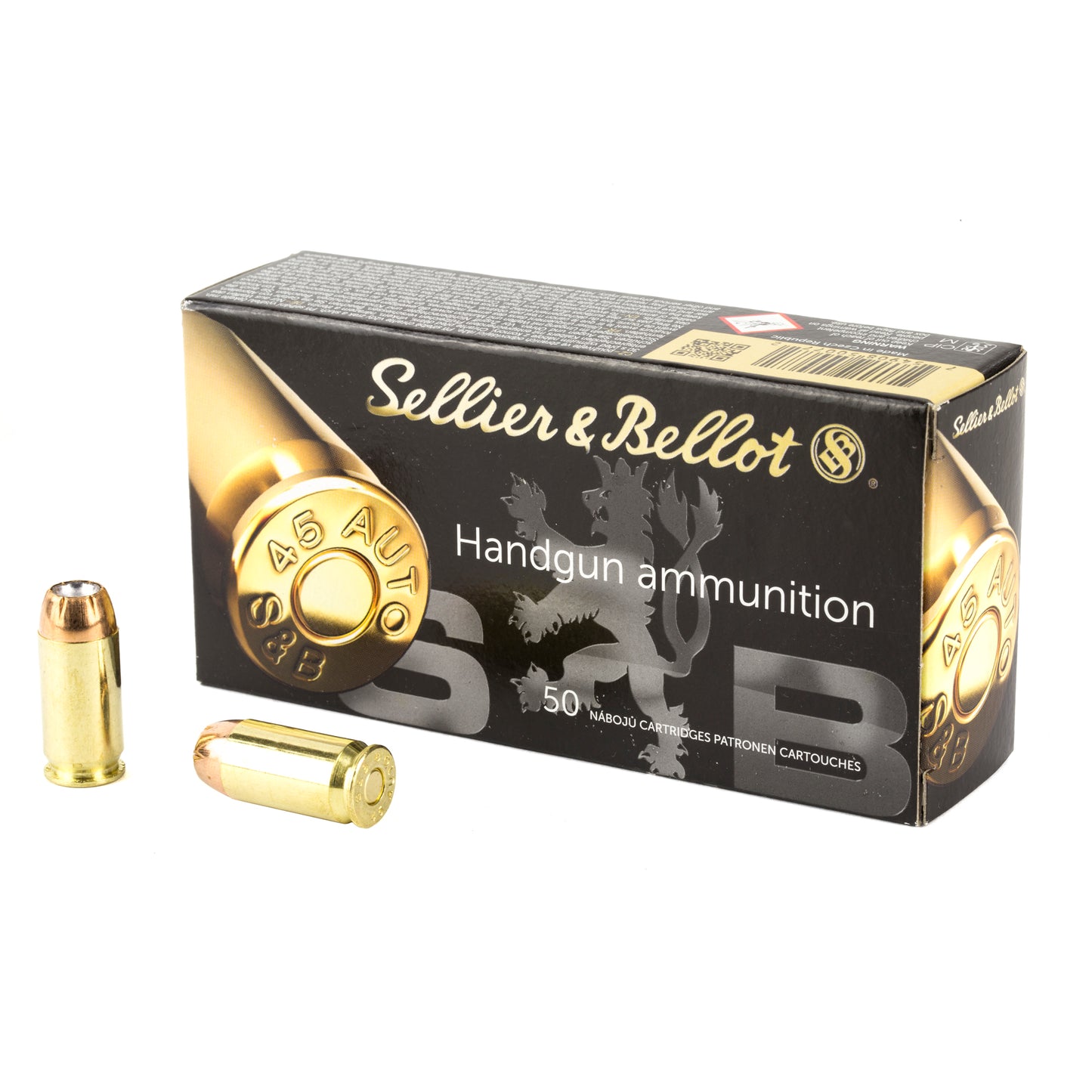 Sellier & Bellot .45 ACP 230gr JHP – 50 Rounds