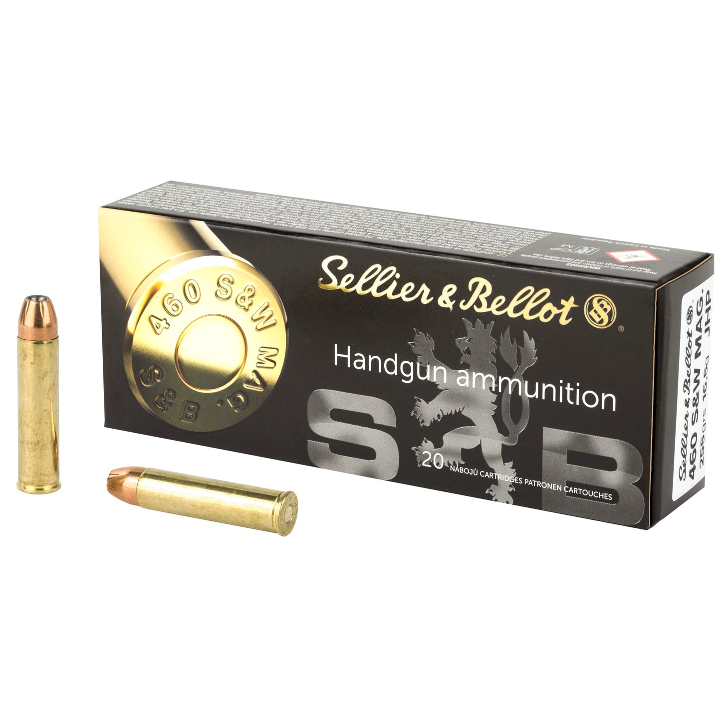 Sellier & Bellot 460 S&W 255gr JHP Handgun Ammo – 20 Rounds
