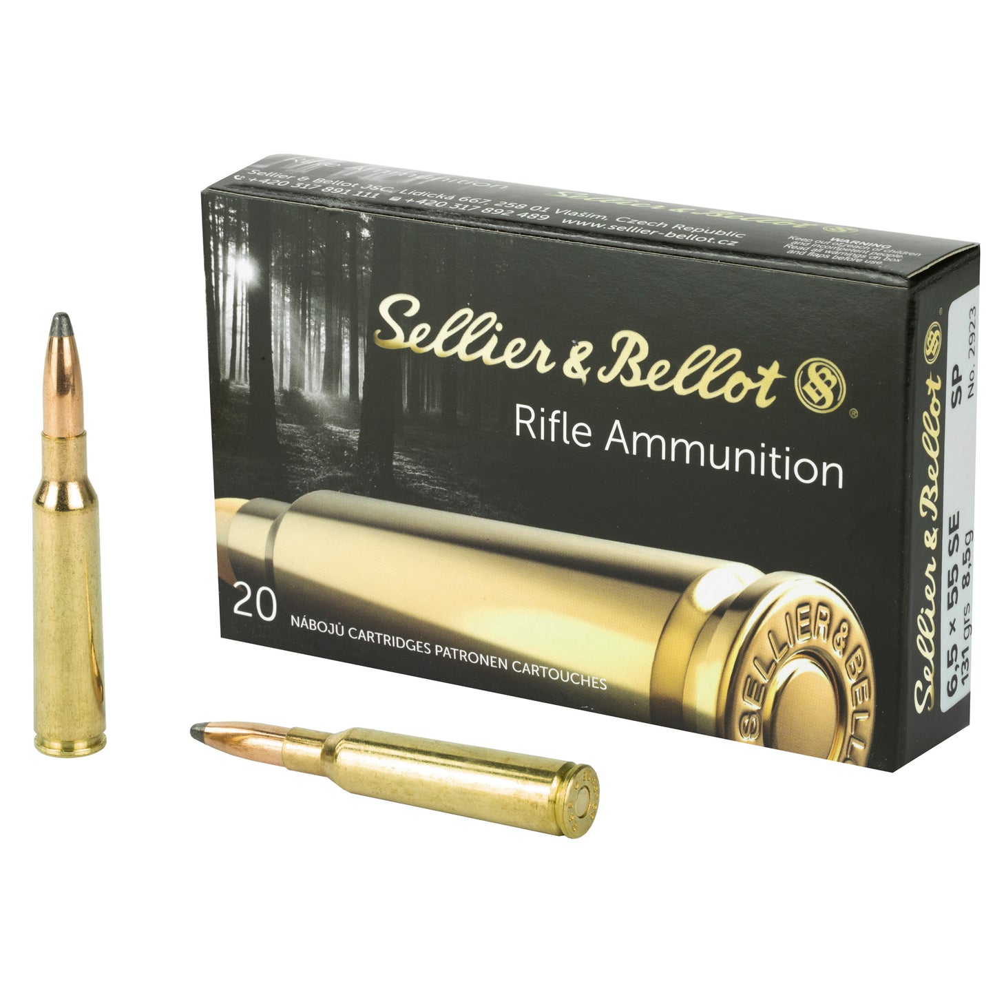 Sellier & Bellot 6.5x55 Swedish 131gr Soft Point – 20 Rounds