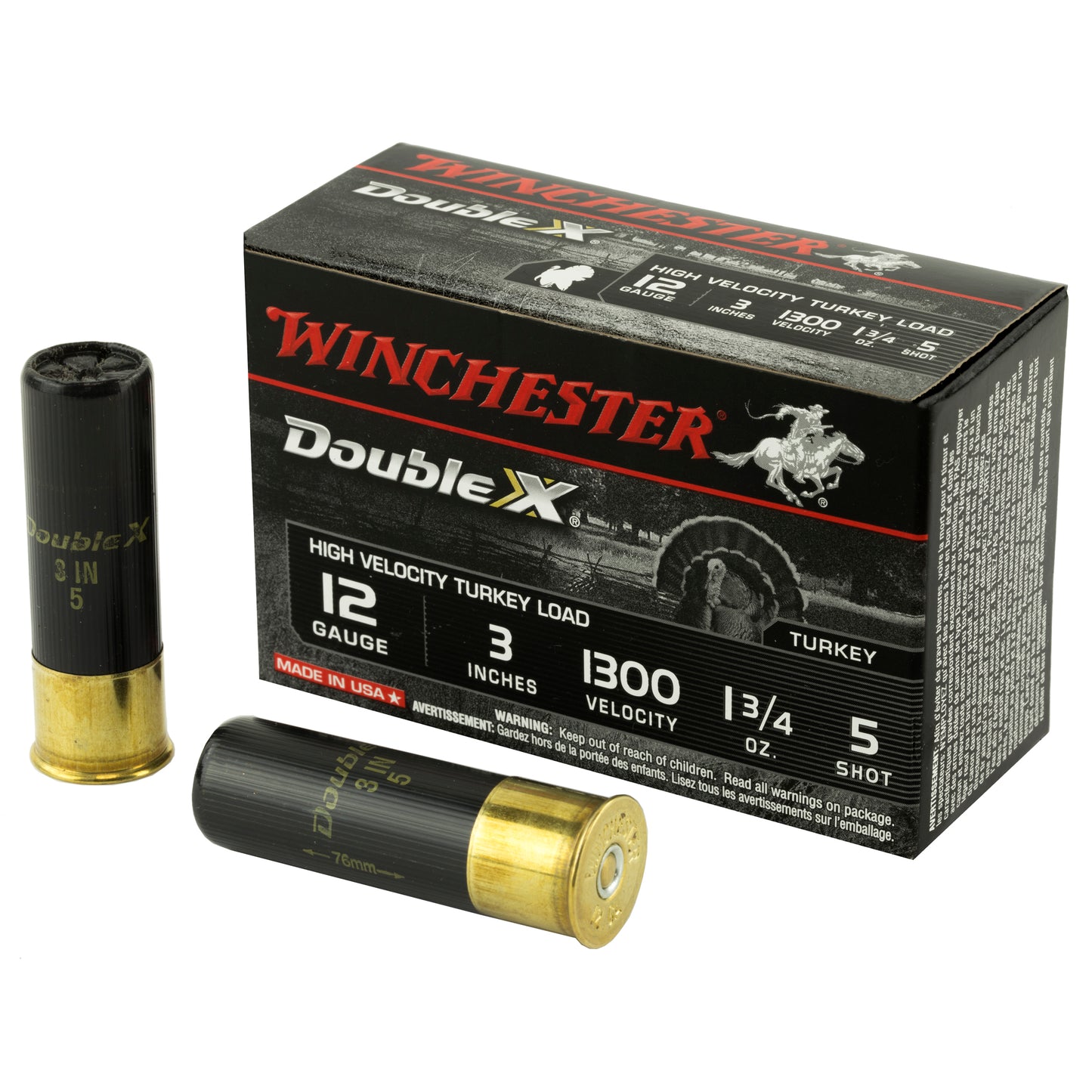 Winchester Double X High Velocity Turkey 12 Gauge 3" #5 Shot 1.75oz – 10 Rounds